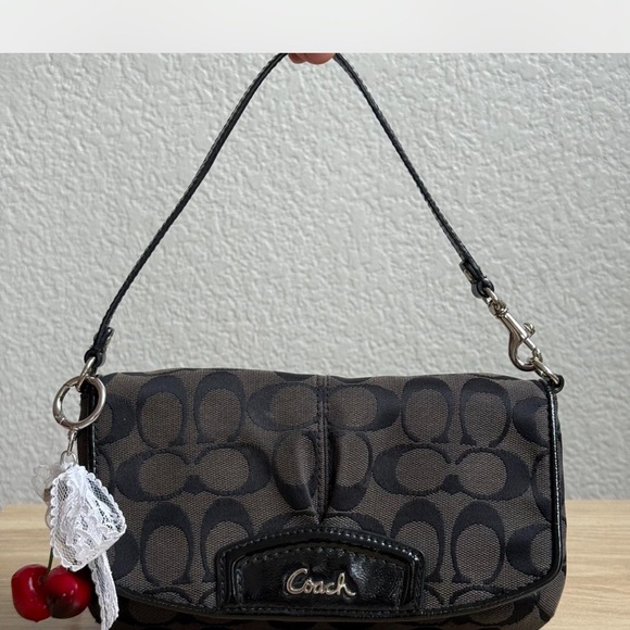 Coach Signature Black and Brown Wristlet